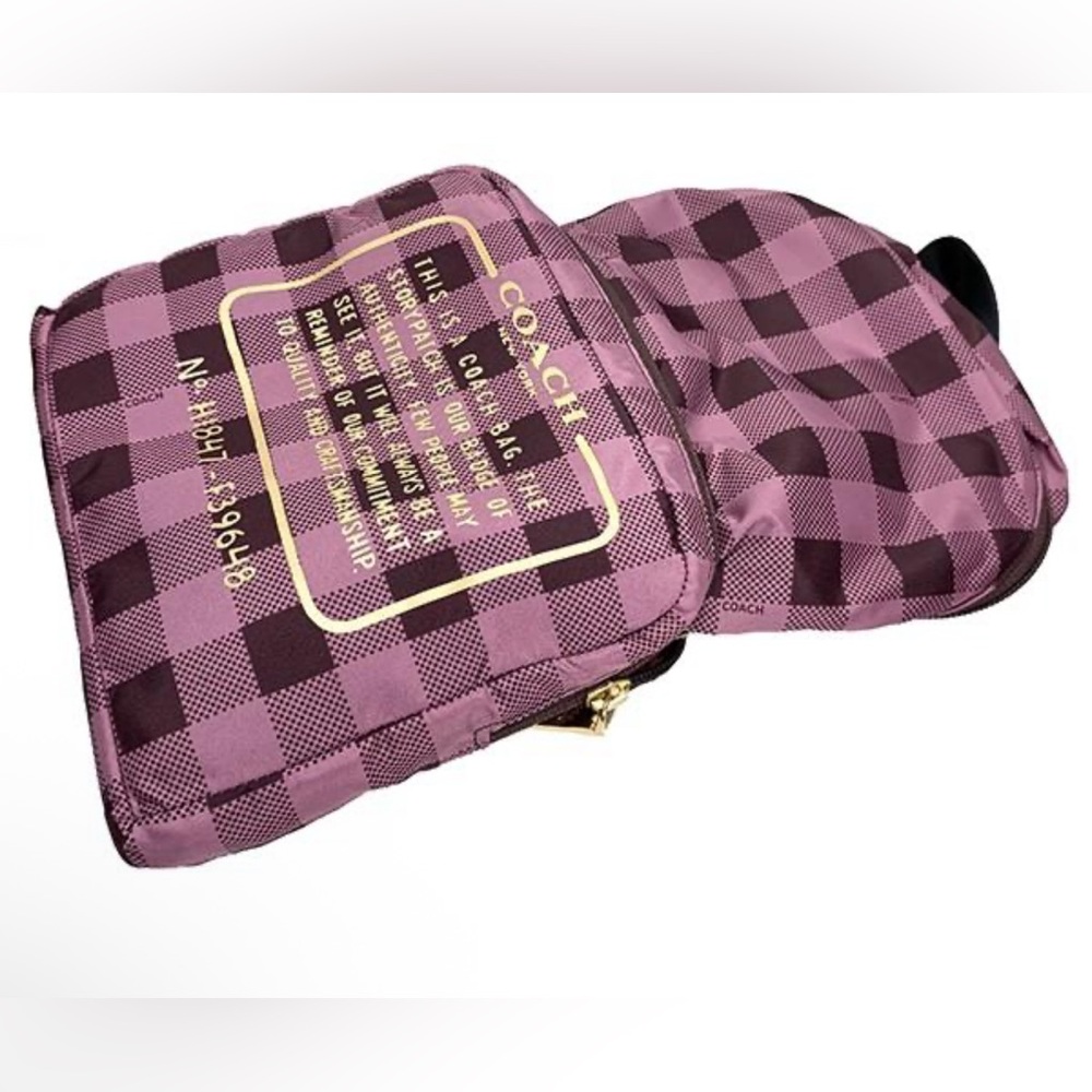 Coach F39648 Packable Backpack With Gingham Print… - image 2